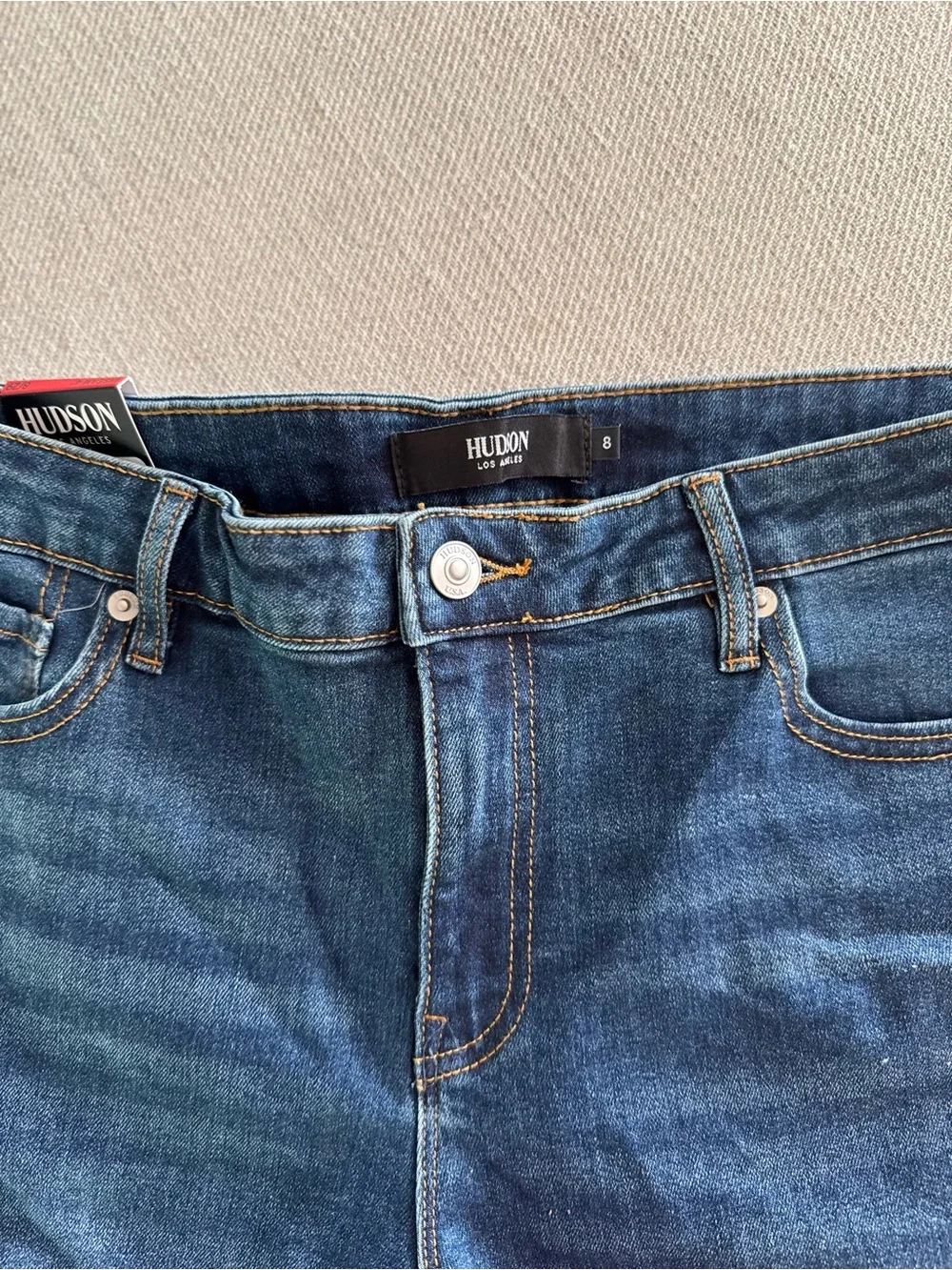 Dark Blue Denim Roll-Cuff Women's Shorts - Picture 4 of 4